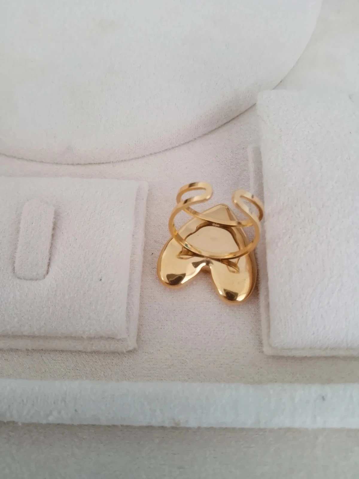 Bague coeur en acier inoxydable doré – photo 3